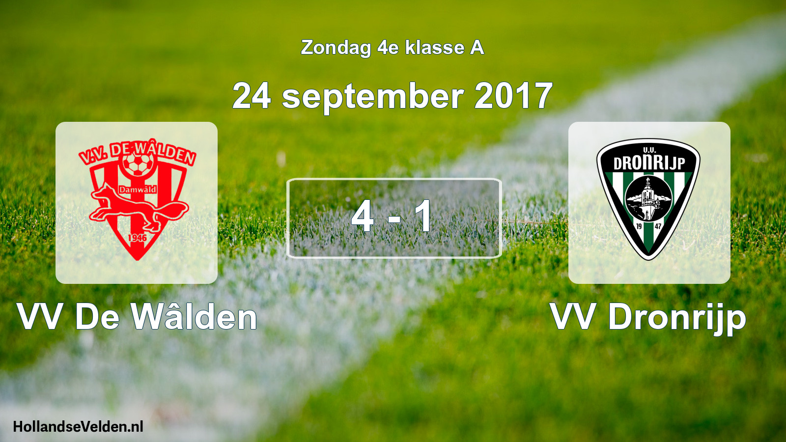 Total number of matches played: VV De Wâlden - VV Dronrijp 4 - 1 (24 September 2017)