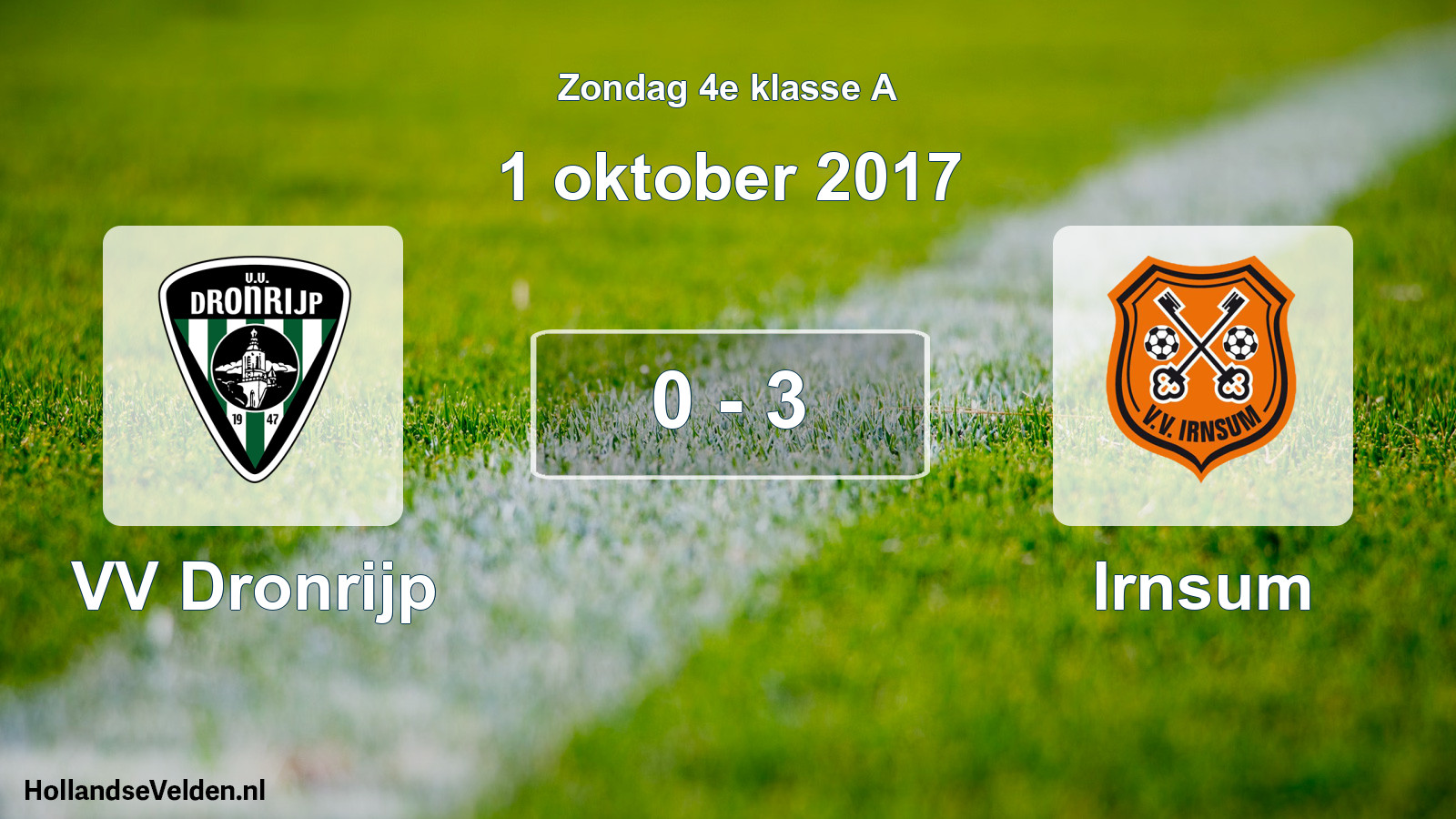 Total number of matches played: VV Dronrijp - Irnsum 0 - 3 (1 October 2017)