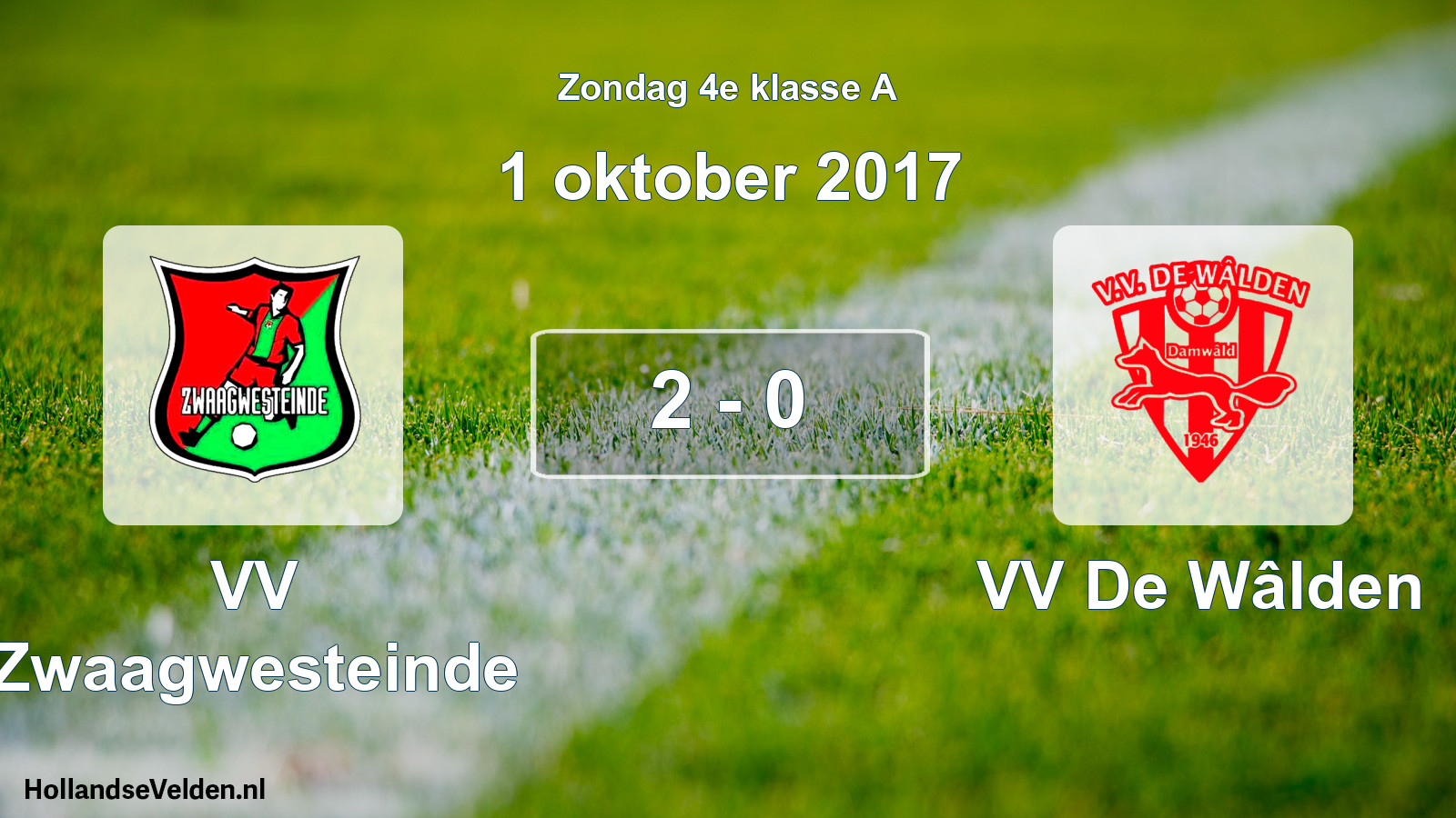 Total number of matches played: VV Zwaagwesteinde - VV De Wâlden 2 - 0 (1 October 2017)