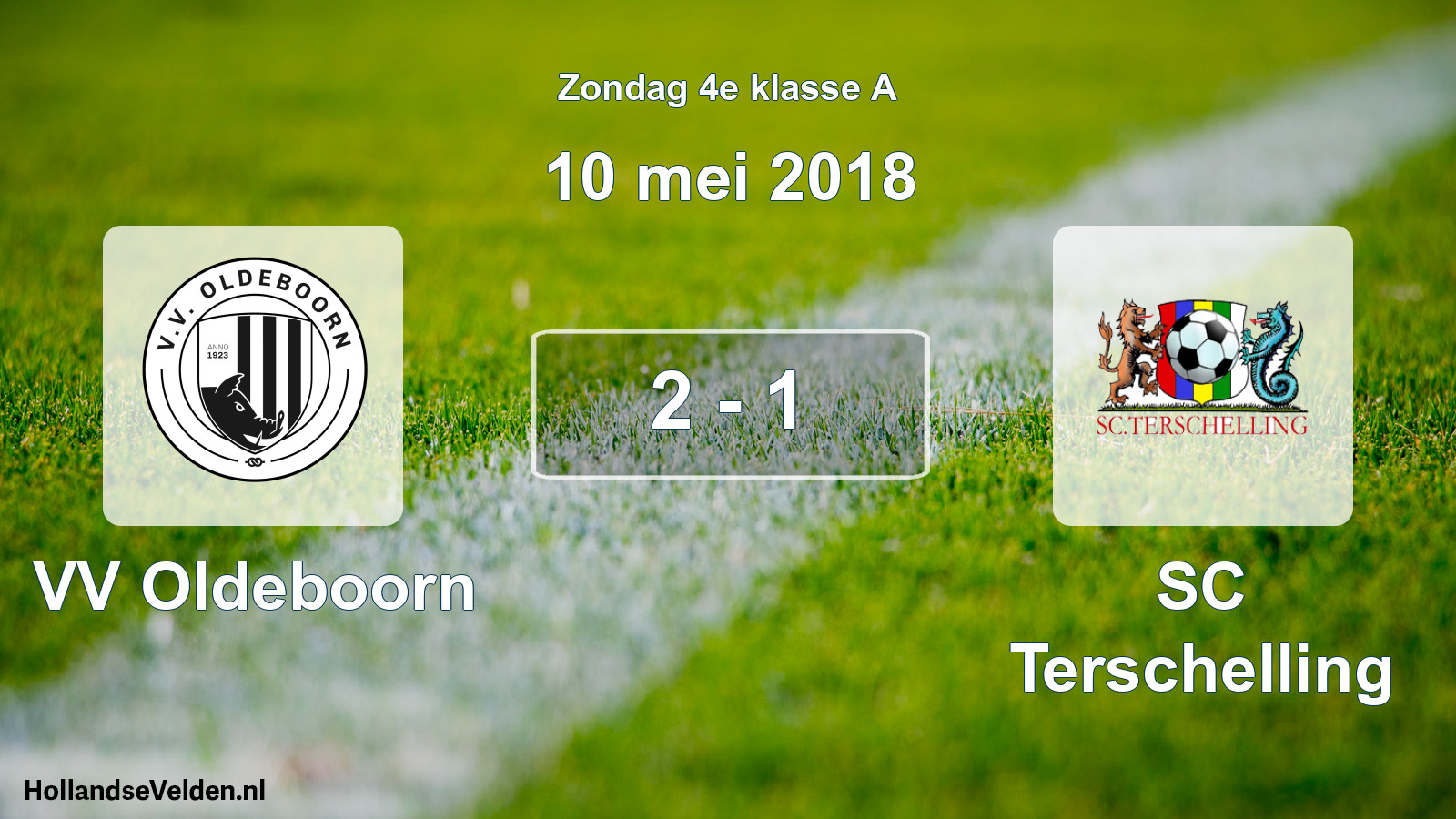 Total number of matches played: VV Oldeboorn - SC Terschelling 2 - 1 (10 May 2018)