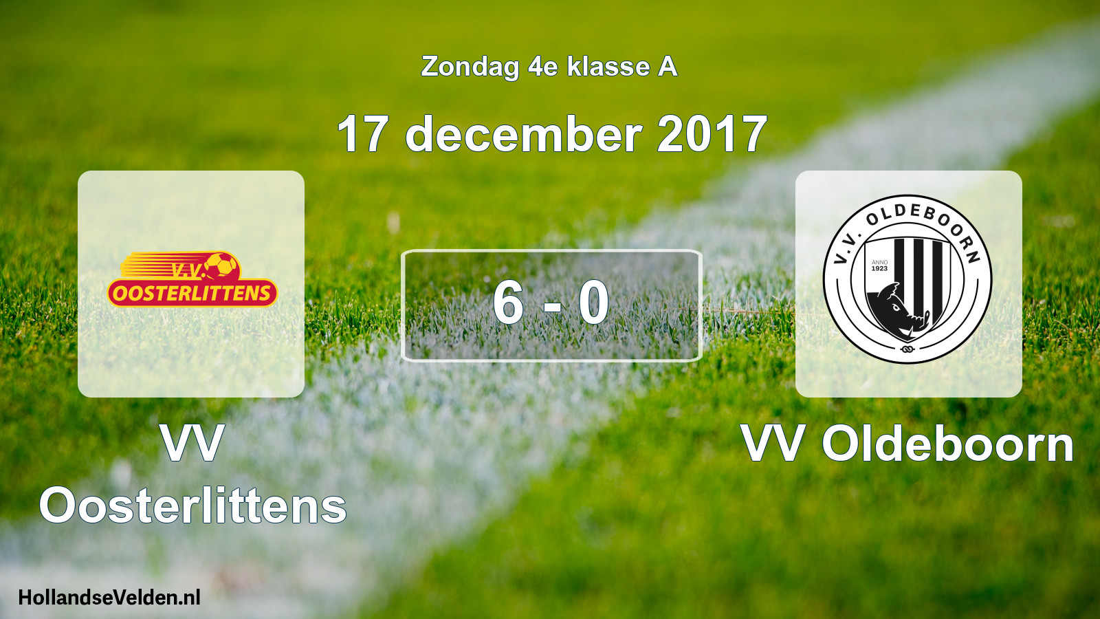 Total number of matches played: VV Oosterlittens - VV Oldeboorn 6 - 0 (17 December 2017)