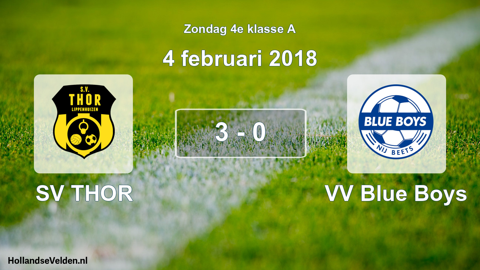 Total number of matches played: SV THOR - VV Blue Boys 3 - 0 (4 February 2018)