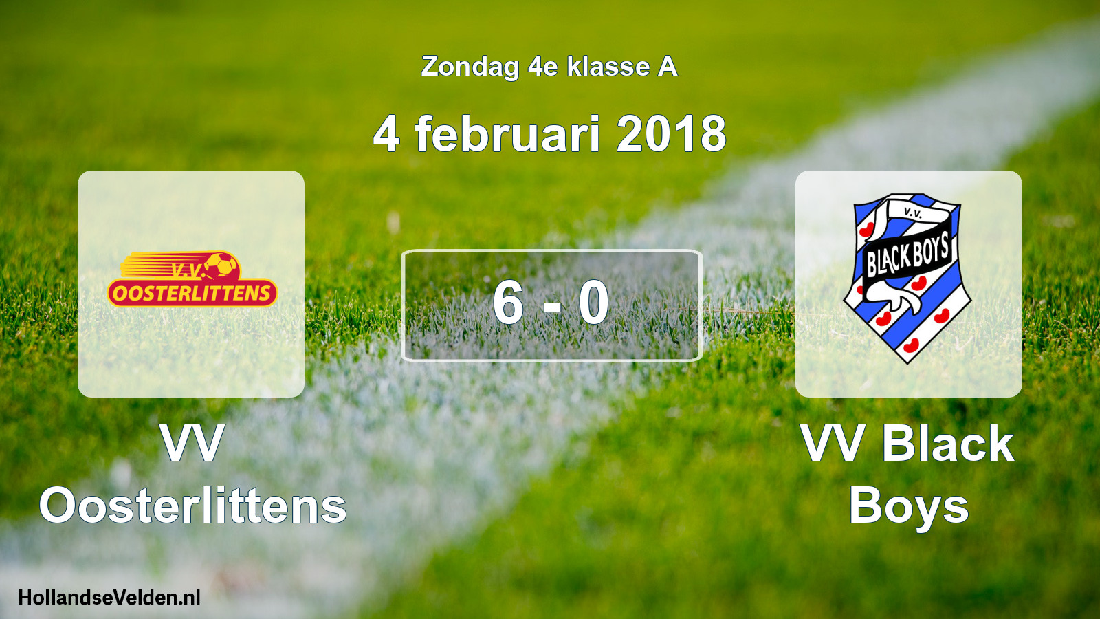 Total number of matches played: VV Oosterlittens - VV Black Boys 6 - 0 (4 February 2018)