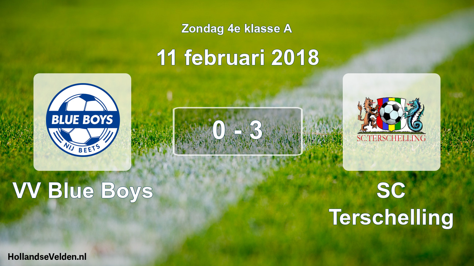 Total number of matches played: VV Blue Boys - SC Terschelling 0 - 3 (11 February 2018)