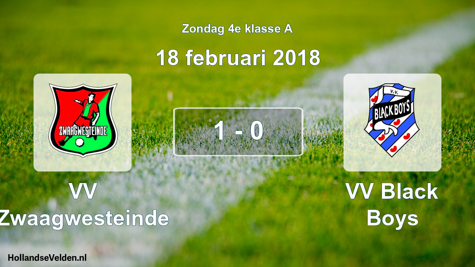 Total number of matches played: VV Zwaagwesteinde - VV Black Boys 1 - 0 (18 February 2018)