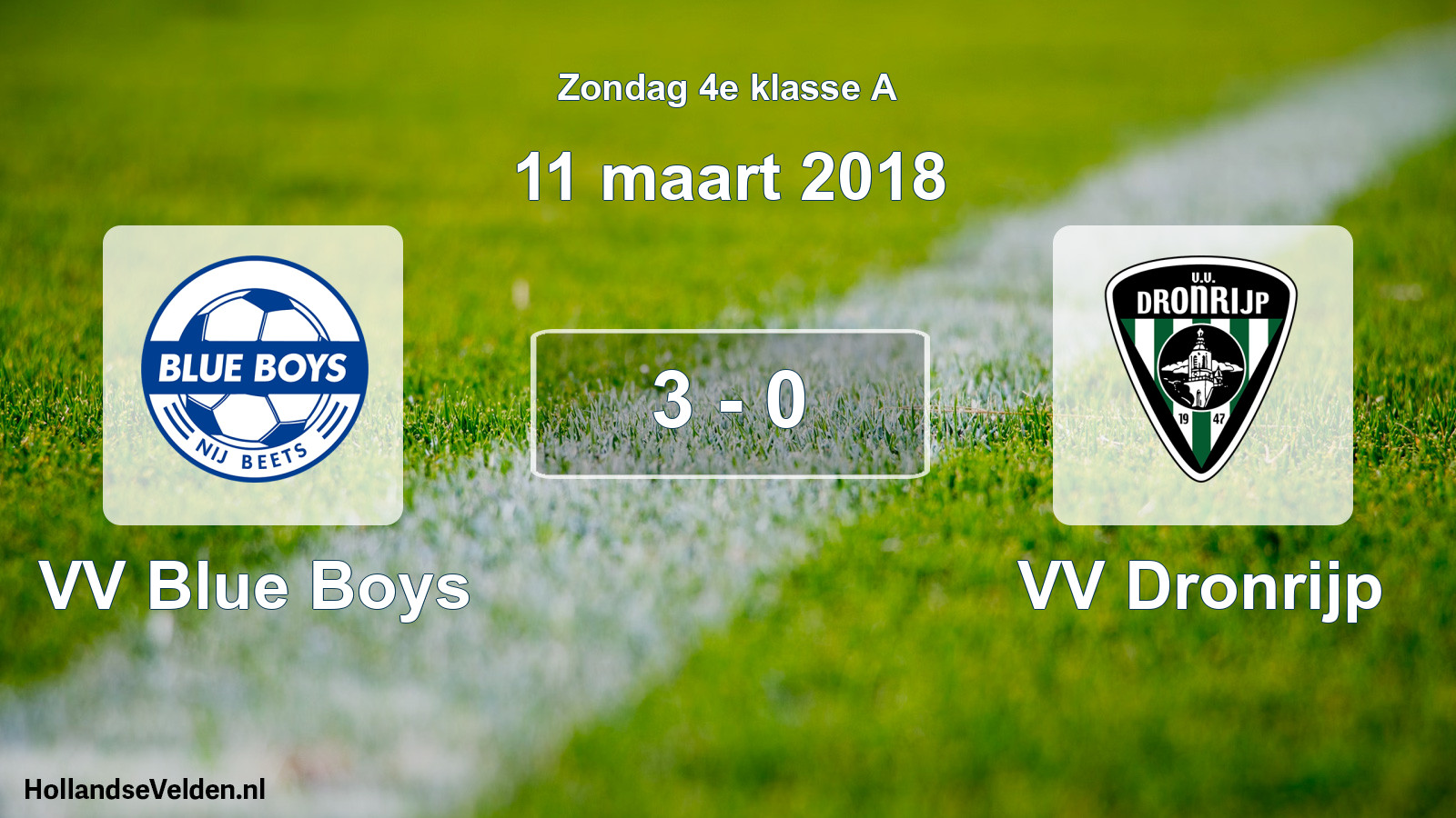 Total number of matches played: VV Blue Boys - VV Dronrijp 3 - 0 (11 March 2018)