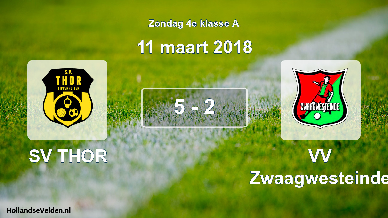 Total number of matches played: SV THOR - VV Zwaagwesteinde 5 - 2 (11 March 2018)