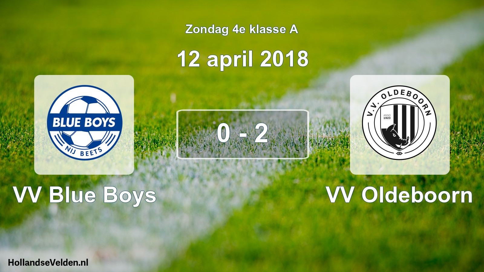Total number of matches played: VV Blue Boys - VV Oldeboorn 0 - 2 (12 April 2018)