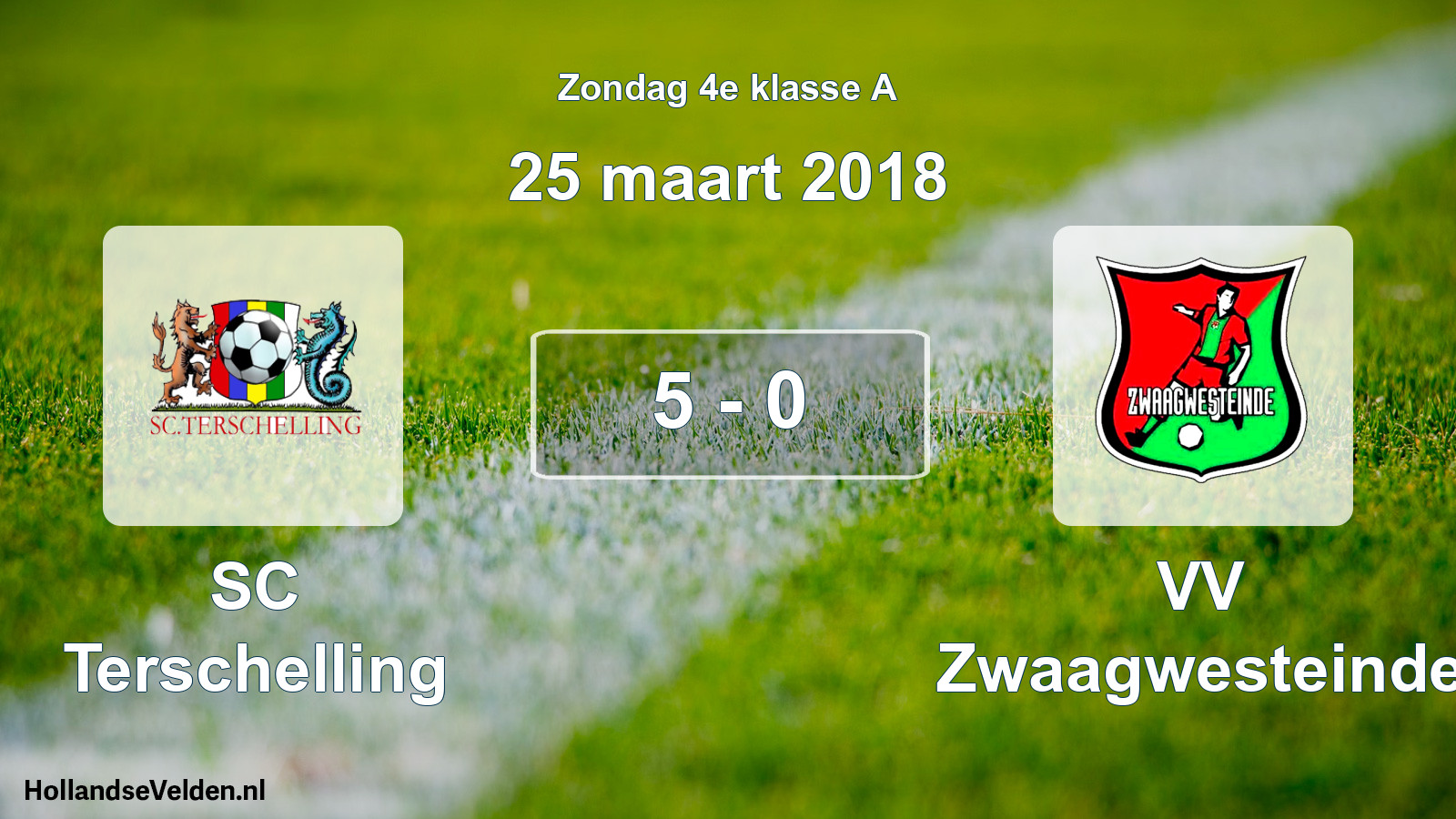 Total number of matches played: SC Terschelling - VV Zwaagwesteinde 5 - 0 (25 March 2018)