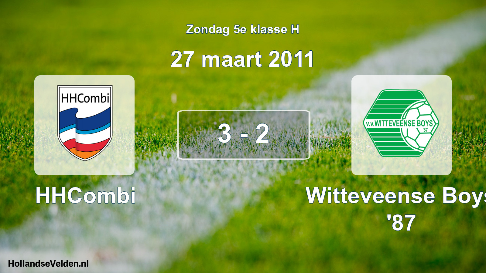 Total number of matches played: HHCombi - Witteveense Boys '87 3 - 2 (27 March 2011)