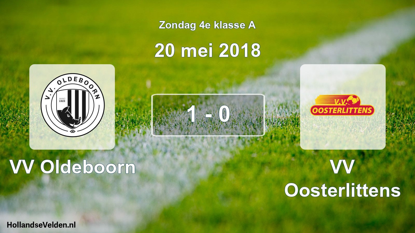 Total number of matches played: VV Oldeboorn - VV Oosterlittens 1 - 0 (20 May 2018)