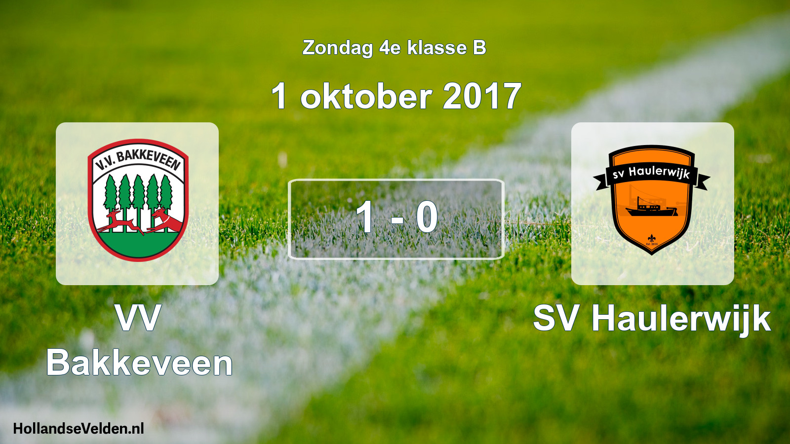 Total number of matches played: VV Bakkeveen - SV Haulerwijk 1 - 0 (1 October 2017)