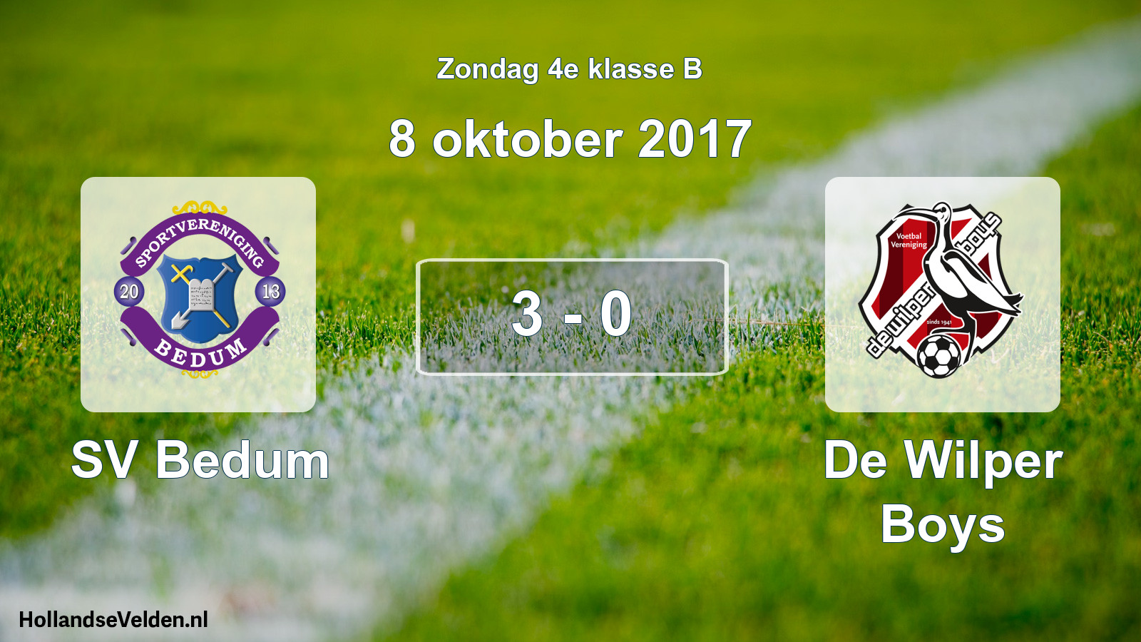Total number of matches played: SV Bedum - De Wilper Boys 3 - 0 (8 October 2017)