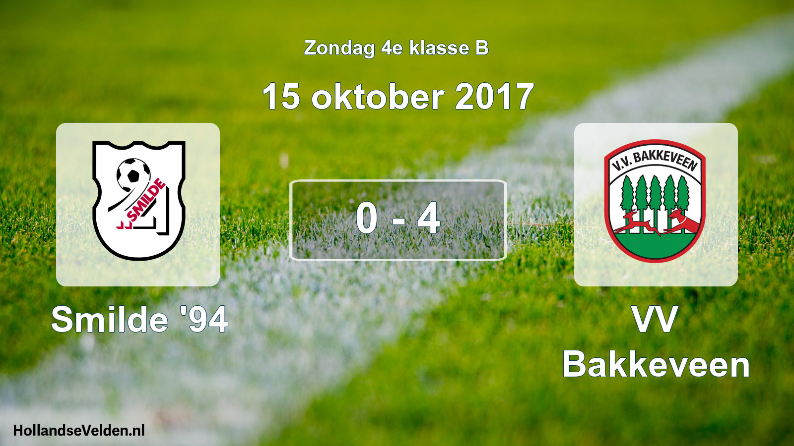 Total number of matches played: Smilde '94 - VV Bakkeveen 0 - 4 (15 October 2017)