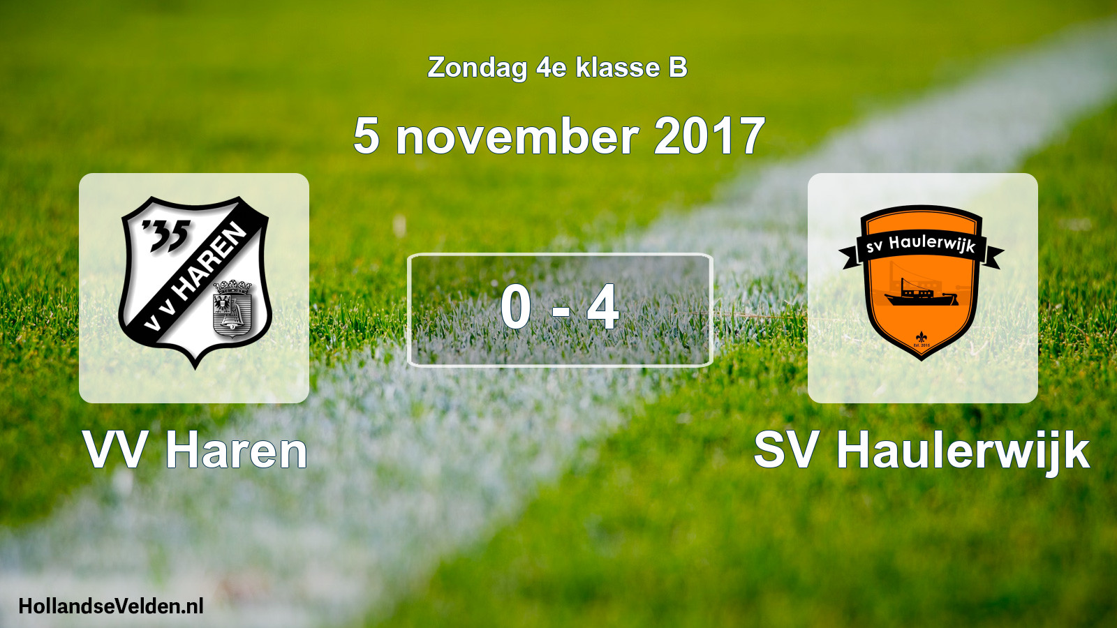 Total number of matches played: VV Haren - SV Haulerwijk 0 - 4 (5 November 2017)