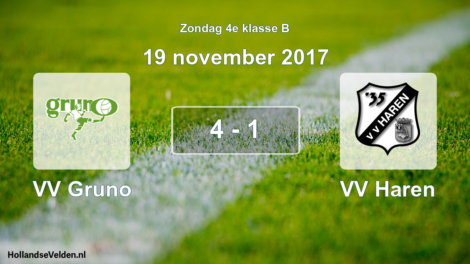 Total number of matches played: VV Gruno - VV Haren 4 - 1 (19 November 2017)