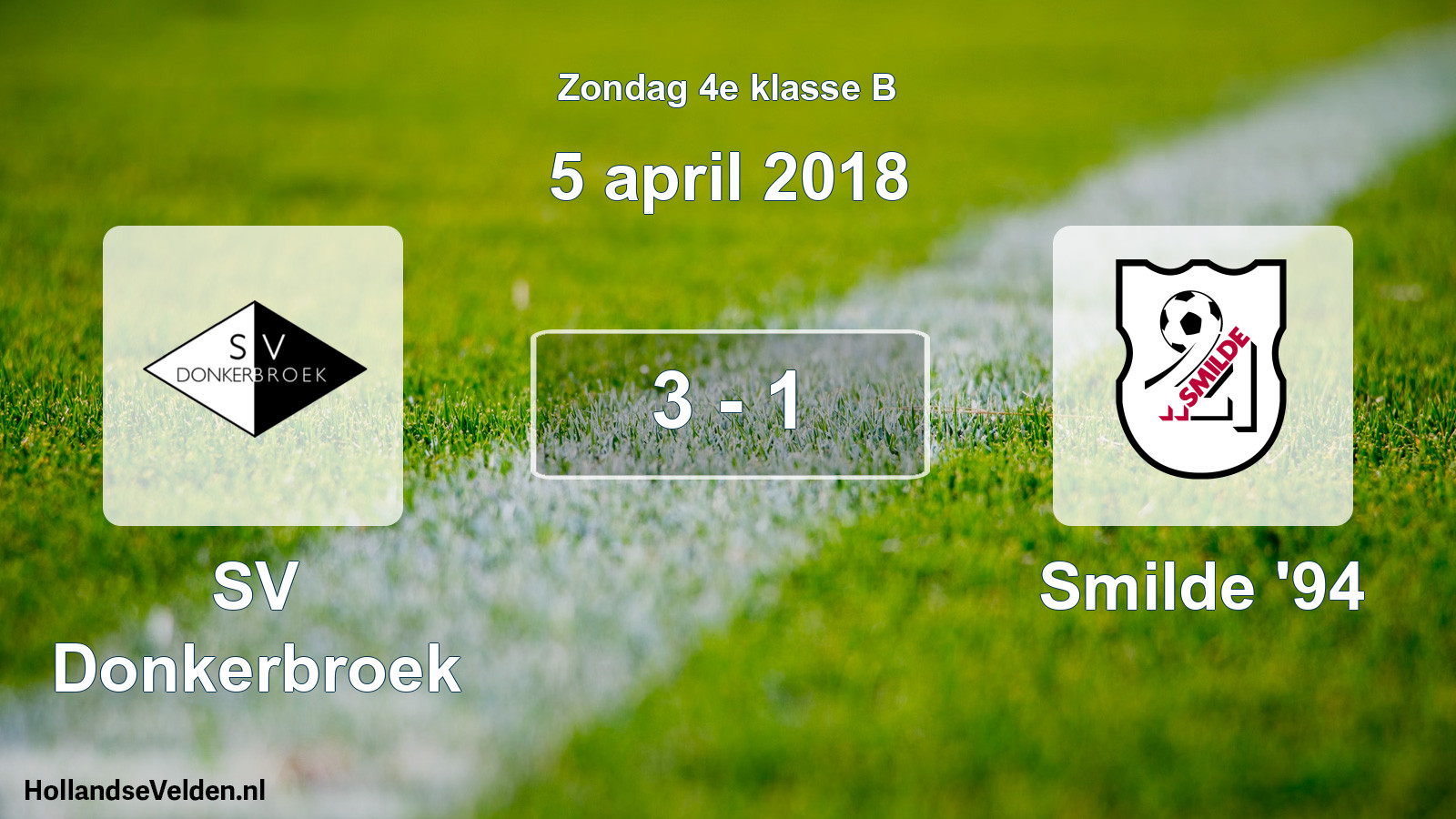 Total number of matches played: SV Donkerbroek - Smilde '94 3 - 1 (5 April 2018)