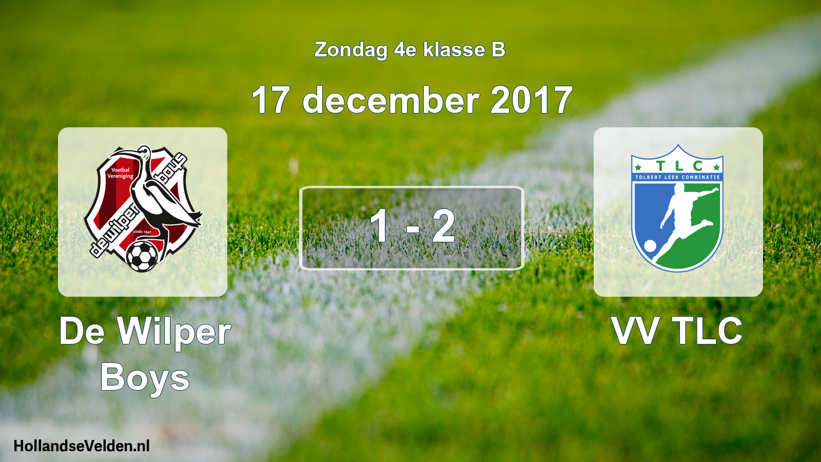 Total number of matches played: De Wilper Boys - VV TLC 1 - 2 (17 December 2017)
