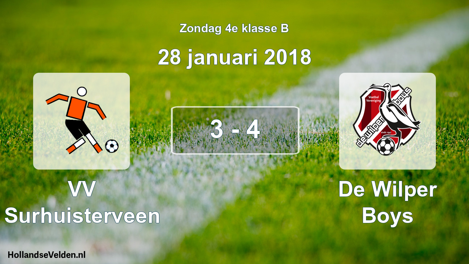Total number of matches played: VV Surhuisterveen - De Wilper Boys 3 - 4 (28 January 2018)