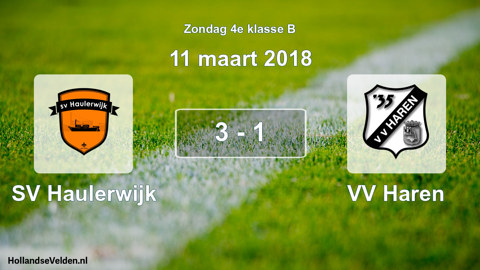 Total number of matches played: SV Haulerwijk - VV Haren 3 - 1 (11 March 2018)