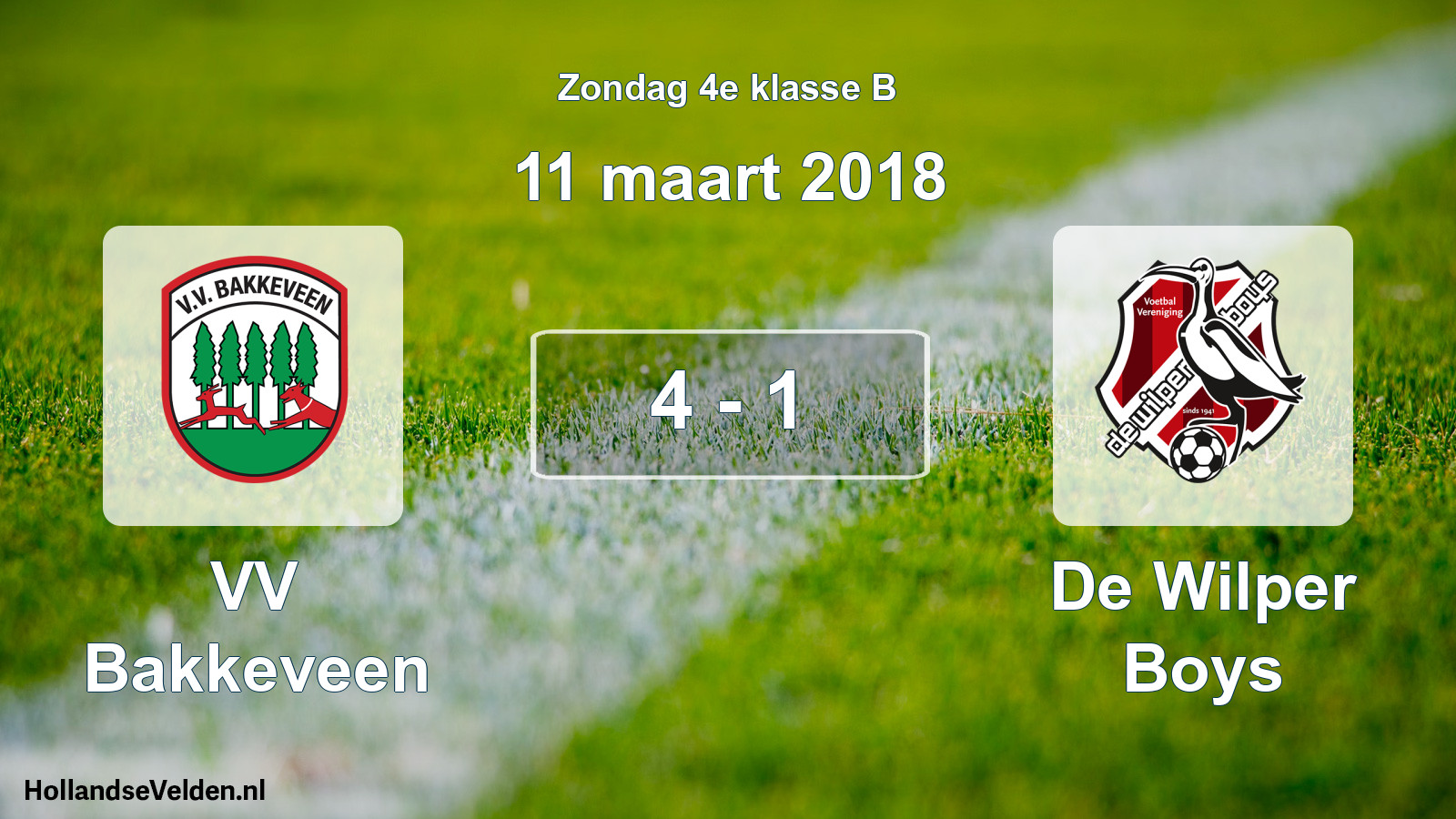 Total number of matches played: VV Bakkeveen - De Wilper Boys 4 - 1 (11 March 2018)
