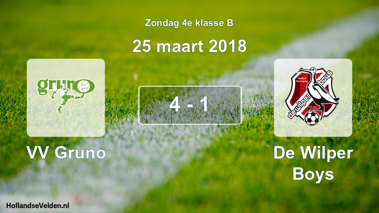 Total number of matches played: VV Gruno - De Wilper Boys 4 - 1 (25 March 2018)