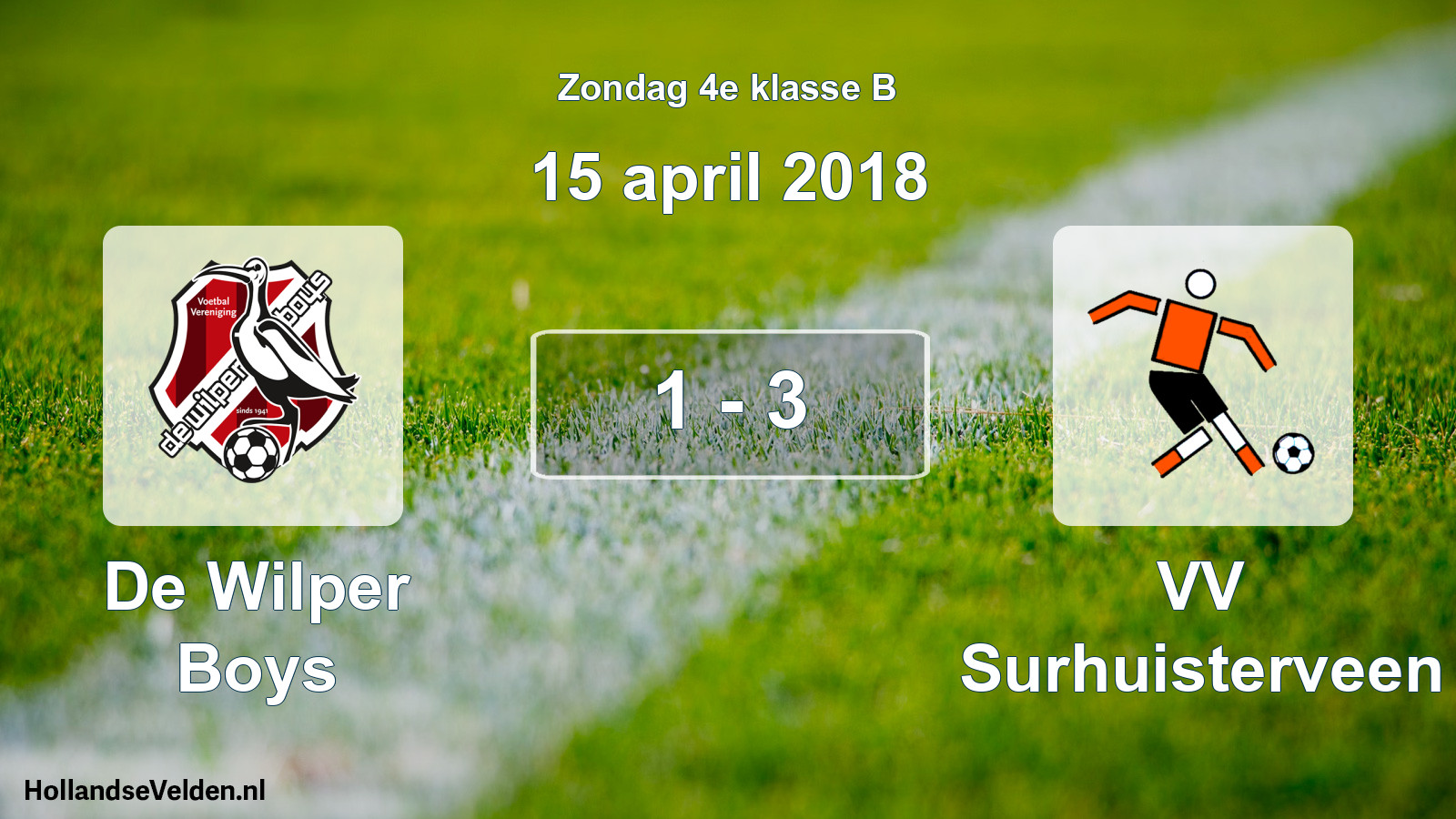 Total number of matches played: De Wilper Boys - VV Surhuisterveen 1 - 3 (15 April 2018)