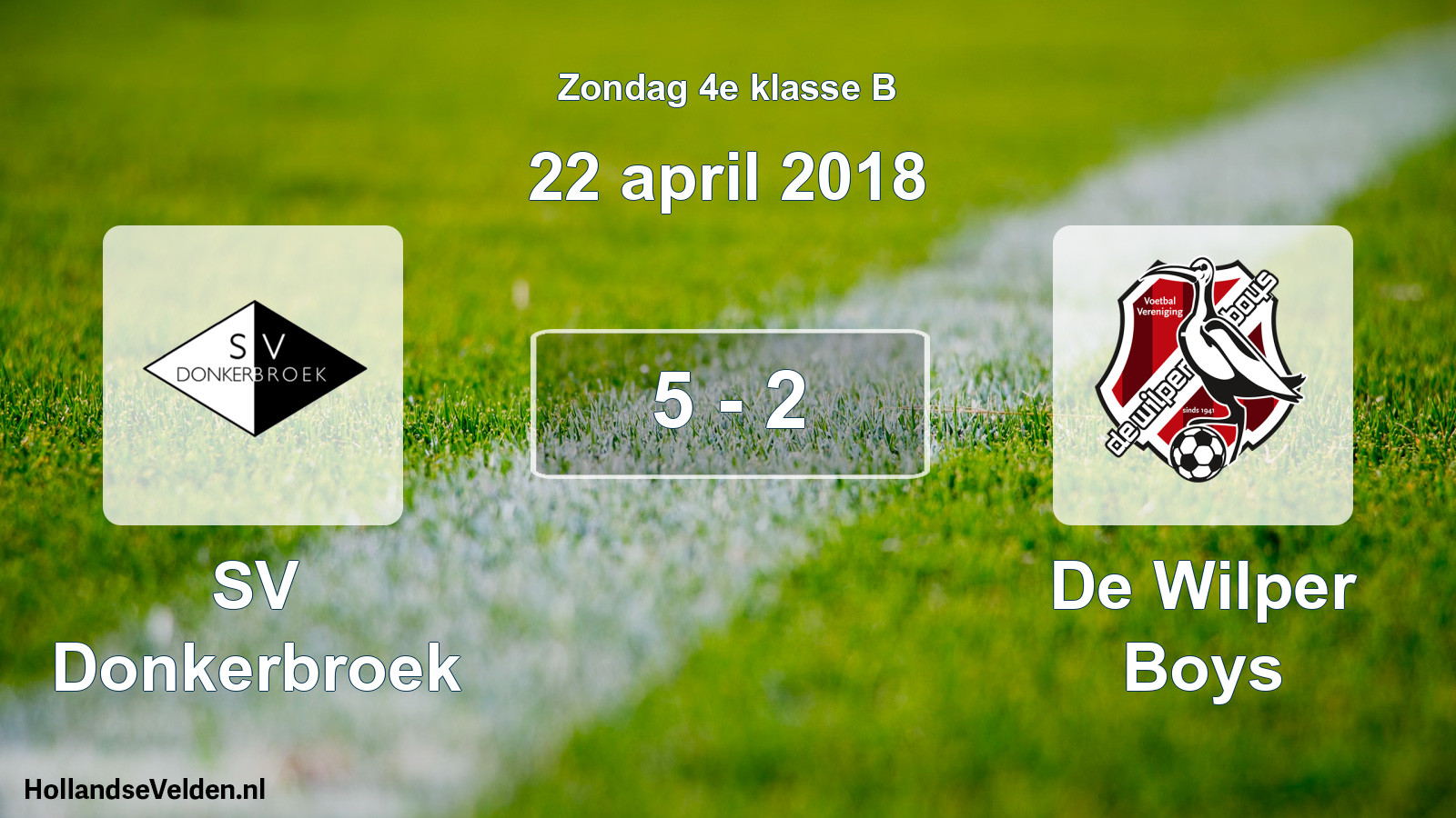 Total number of matches played: SV Donkerbroek - De Wilper Boys 5 - 2 (22 April 2018)