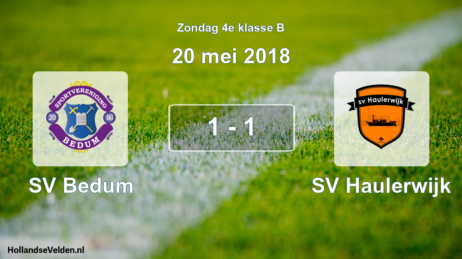 Total number of matches played: SV Bedum - SV Haulerwijk 1 - 1 (20 May 2018)