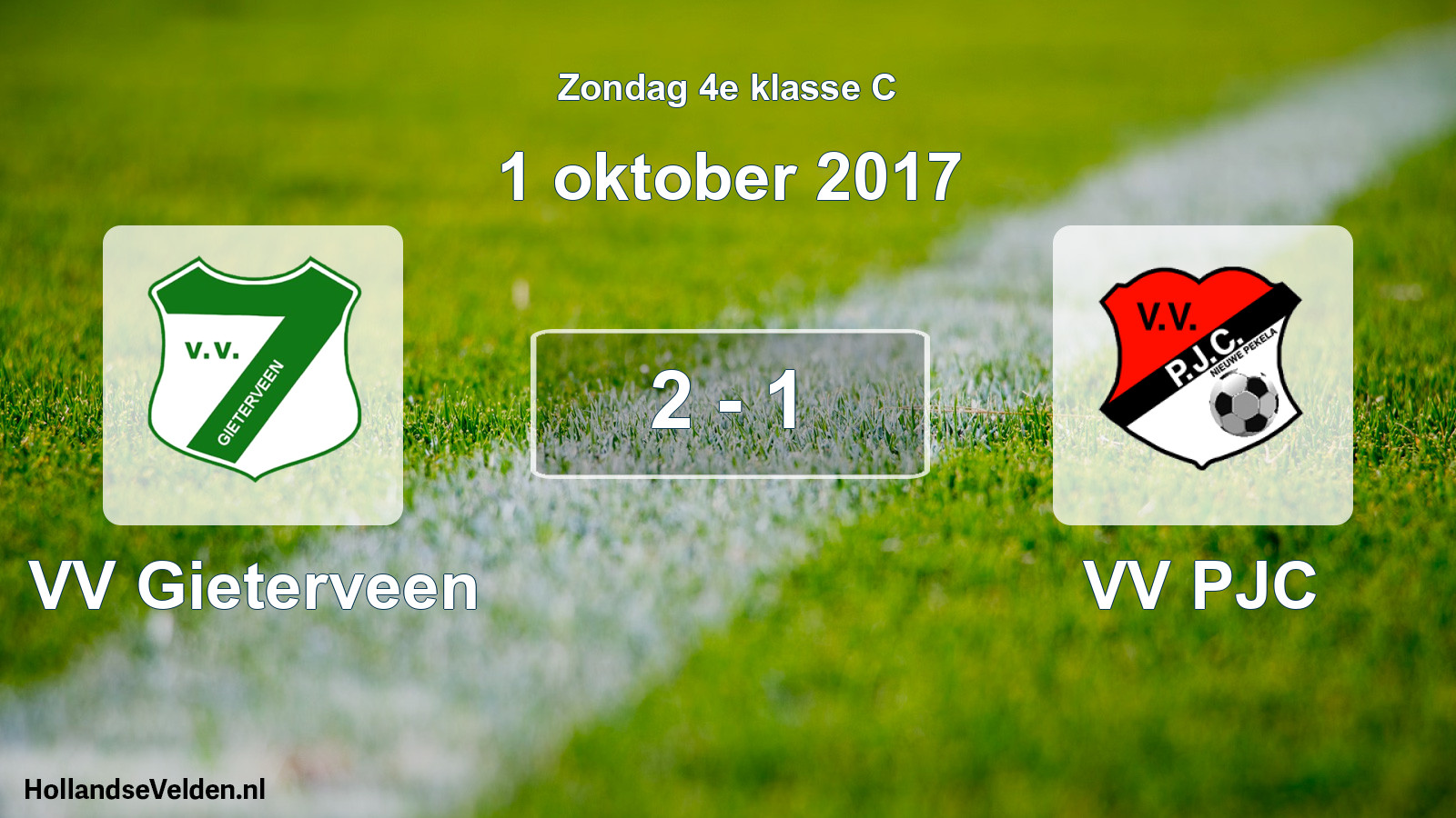 Total number of matches played: VV Gieterveen - VV PJC 2 - 1 (1 October 2017)
