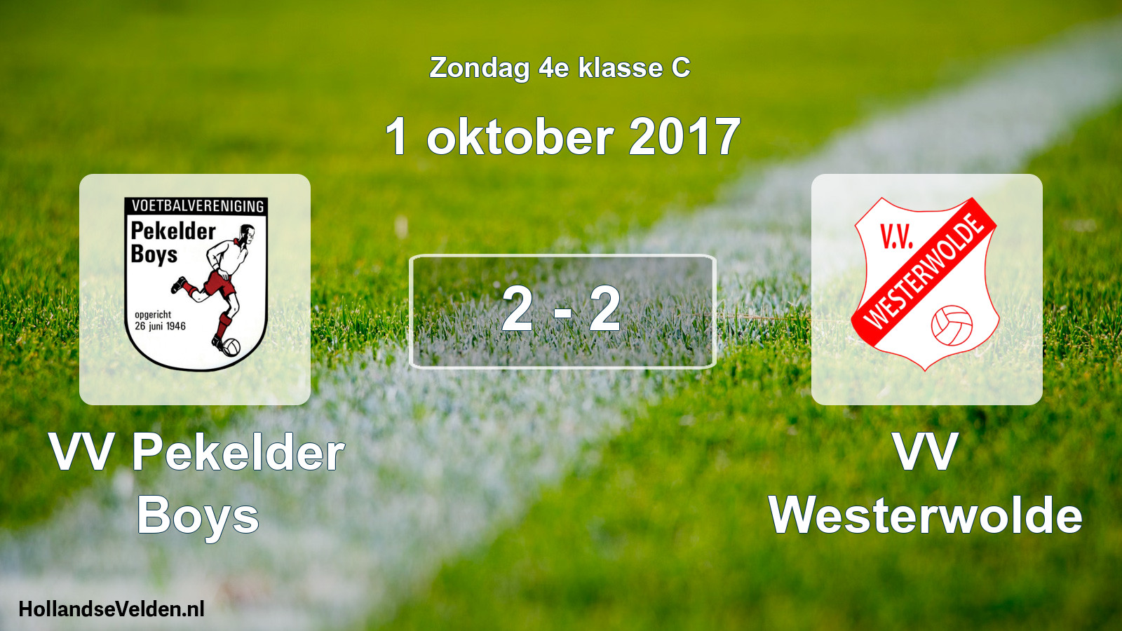 Total number of matches played: VV Pekelder Boys - VV Westerwolde 2 - 2 (1 October 2017)