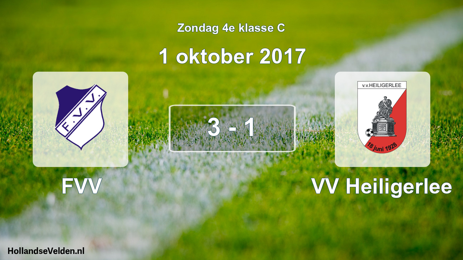 Total number of matches played: FVV - VV Heiligerlee 3 - 1 (1 October 2017)