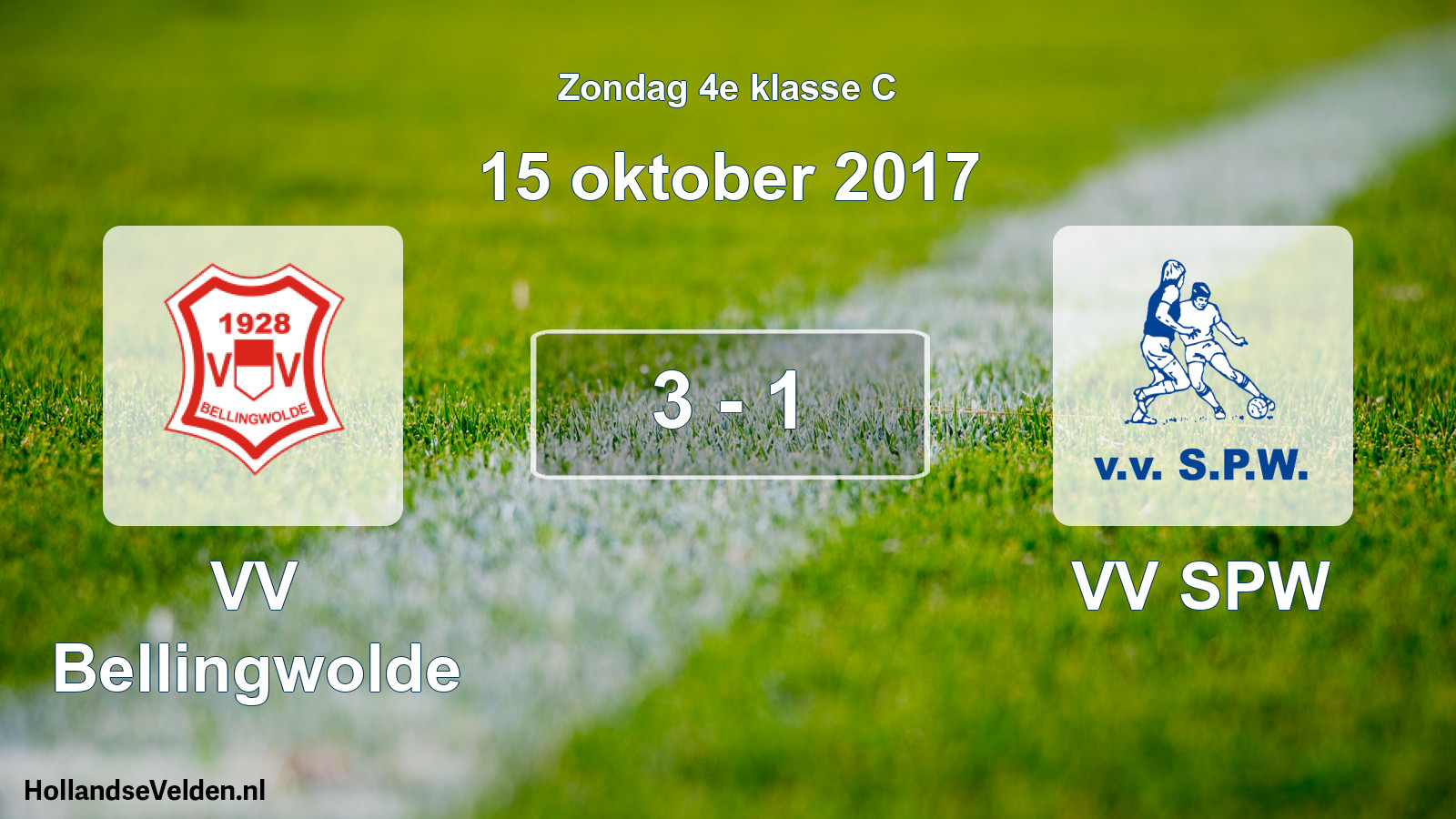Total number of matches played: VV Bellingwolde - VV SPW 3 - 1 (15 October 2017)