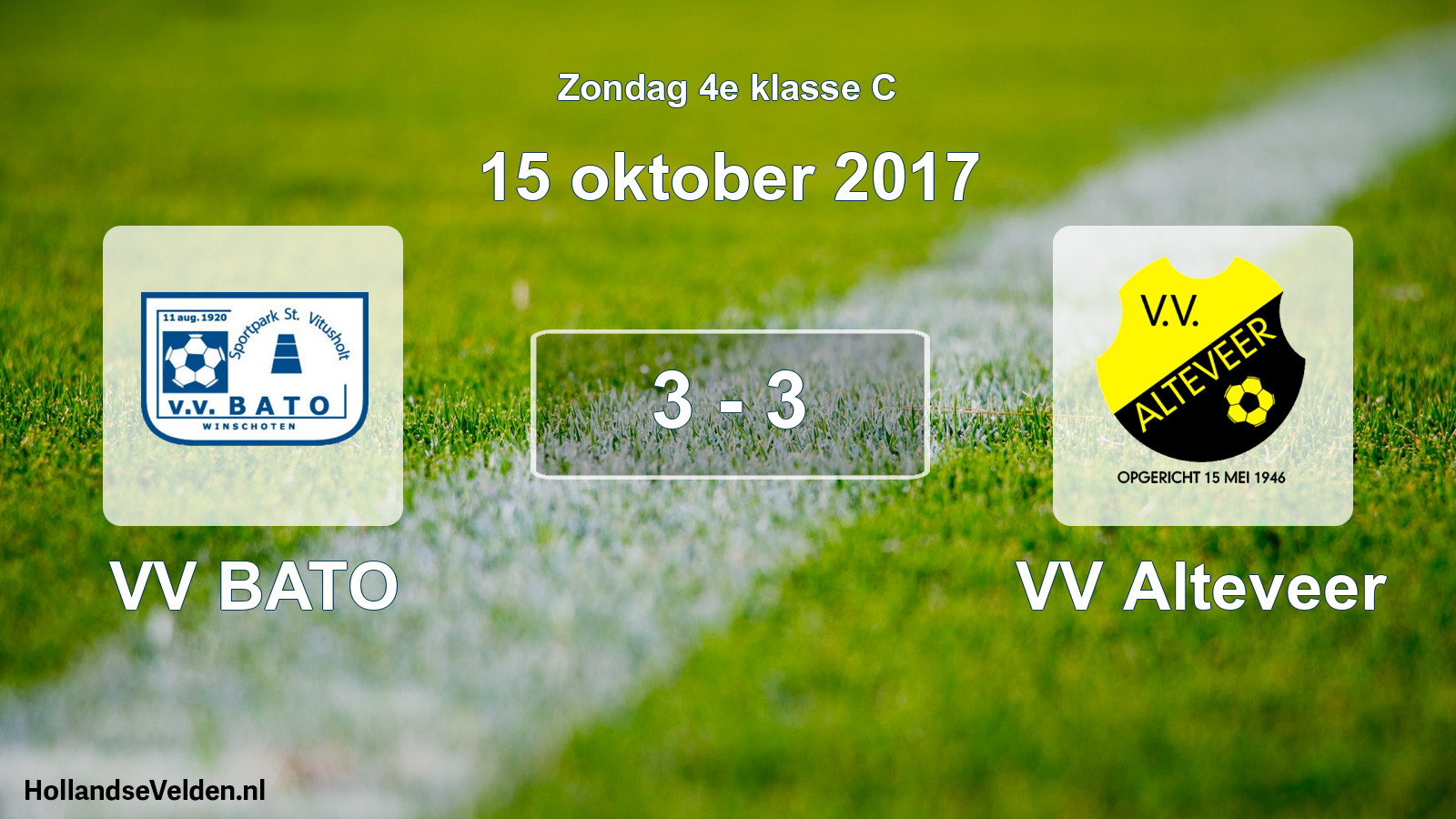 Total number of matches played: VV BATO - VV Alteveer 3 - 3 (15 October 2017)