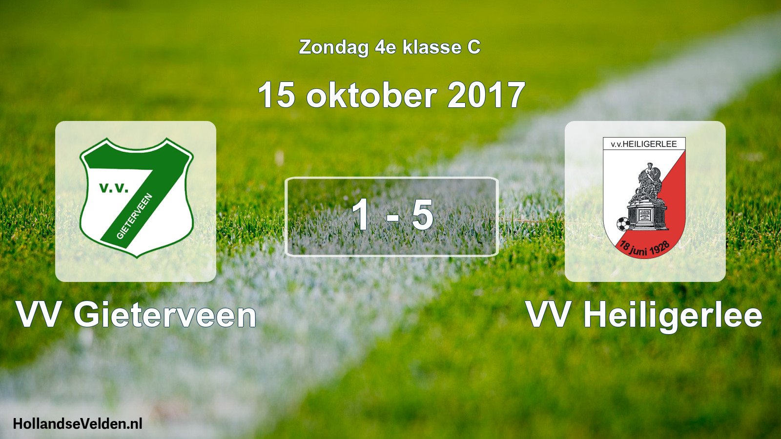 Total number of matches played: VV Gieterveen - VV Heiligerlee 1 - 5 (15 October 2017)