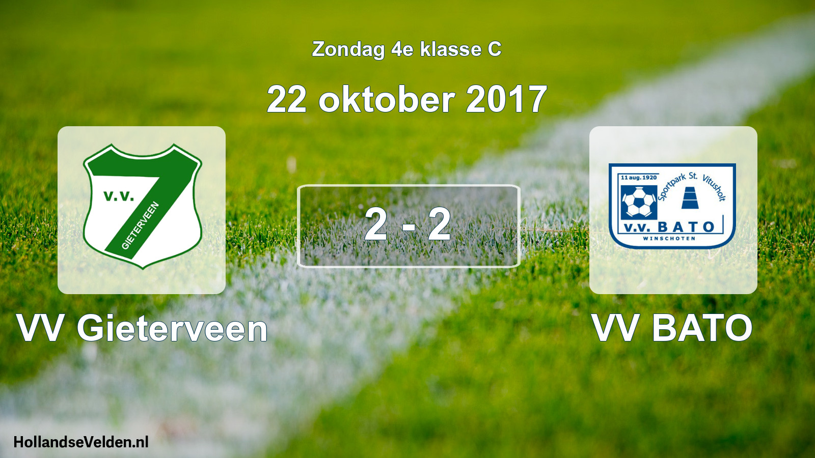 Total number of matches played: VV Gieterveen - VV BATO 2 - 2 (22 October 2017)