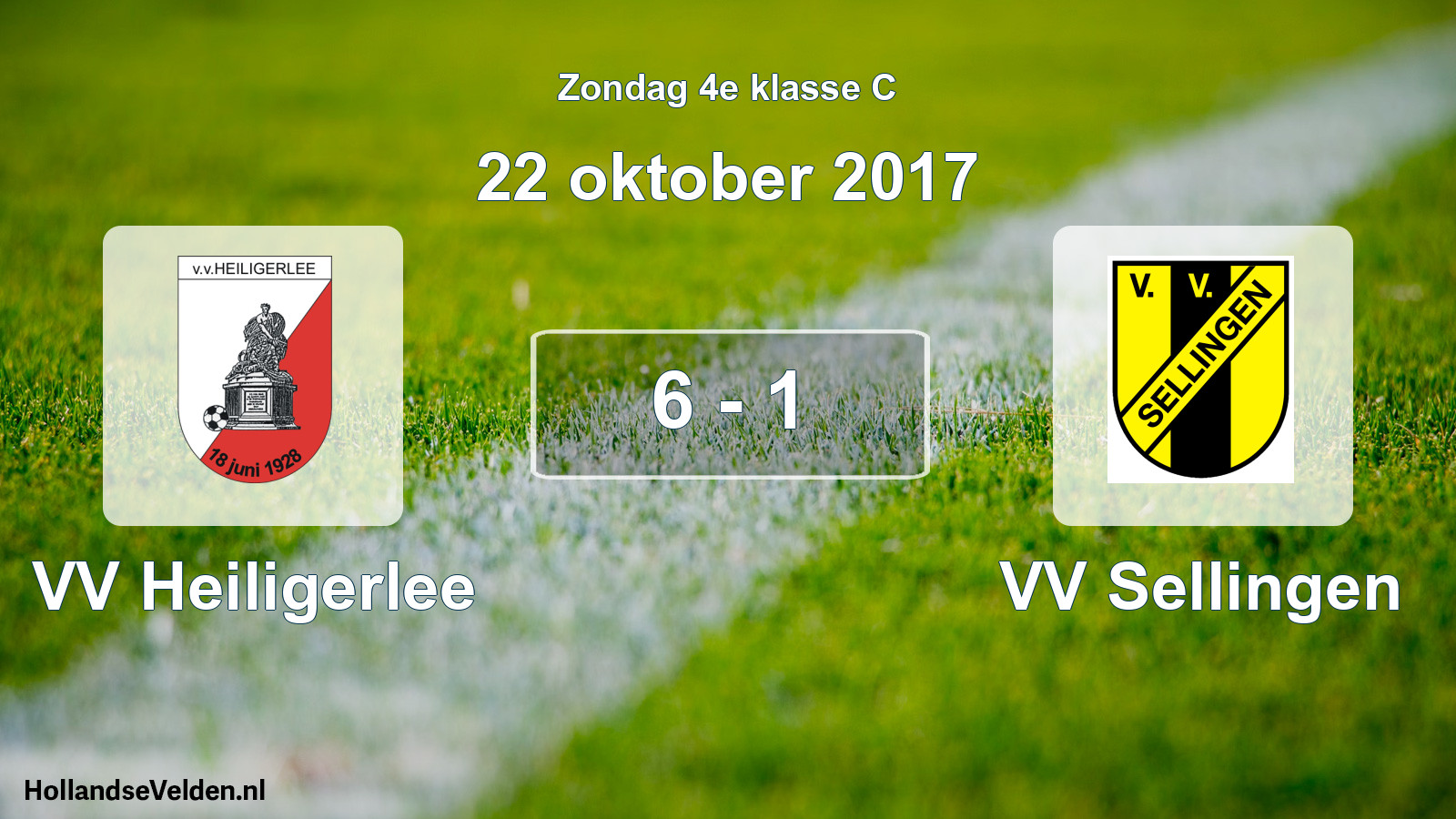 Total number of matches played: VV Heiligerlee - VV Sellingen 6 - 1 (22 October 2017)