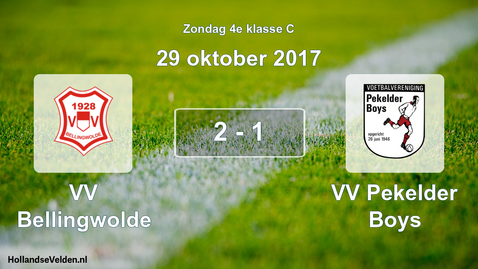 Total number of matches played: VV Bellingwolde - VV Pekelder Boys 2 - 1 (29 October 2017)