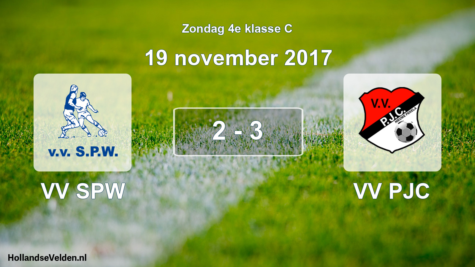 Total number of matches played: VV SPW - VV PJC 2 - 3 (19 November 2017)