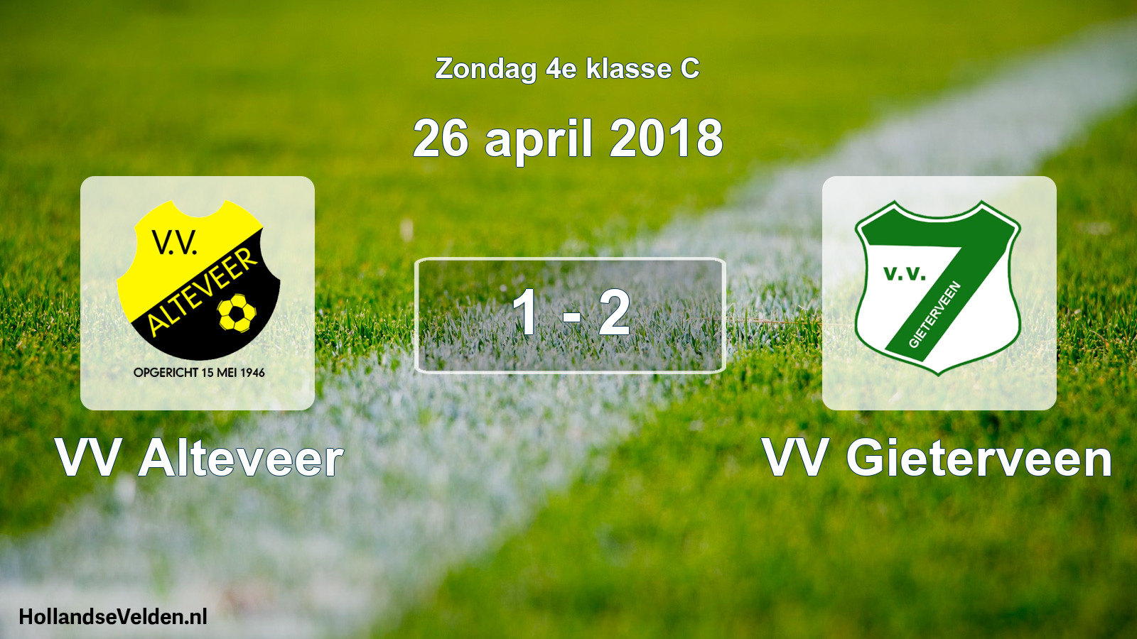 Total number of matches played: VV Alteveer - VV Gieterveen 1 - 2 (26 April 2018)