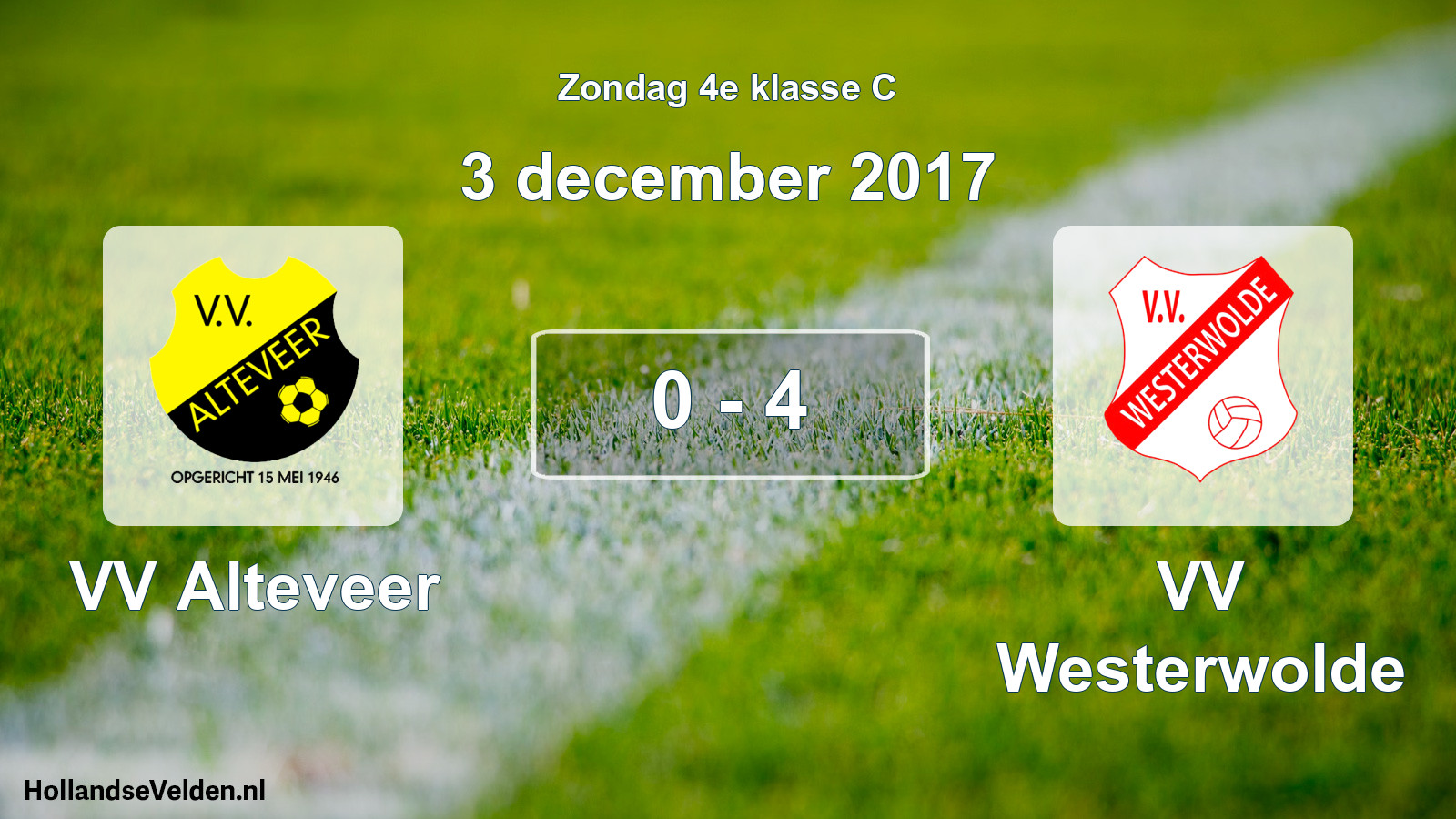 Total number of matches played: VV Alteveer - VV Westerwolde 0 - 4 (3 December 2017)