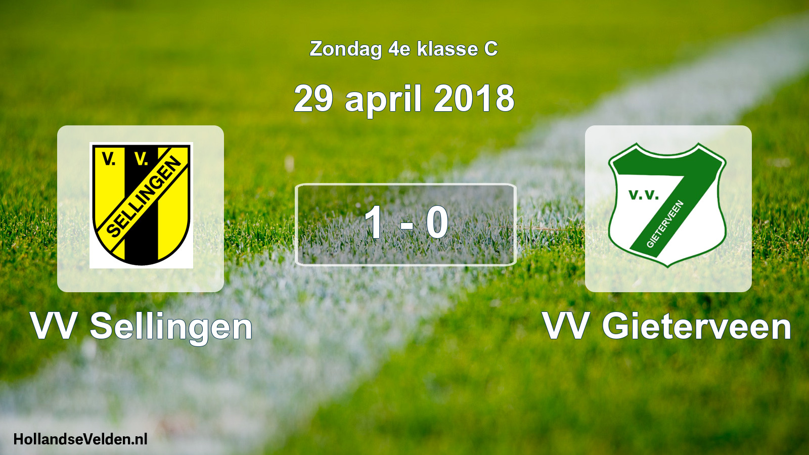 Total number of matches played: VV Sellingen - VV Gieterveen 1 - 0 (29 April 2018)