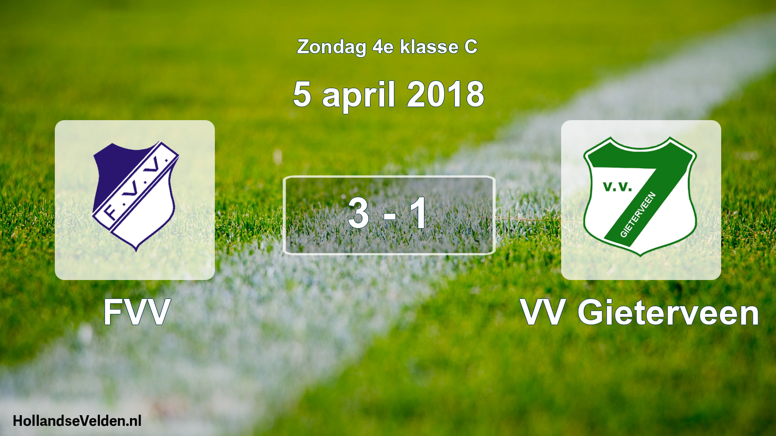 Total number of matches played: FVV - VV Gieterveen 3 - 1 (5 April 2018)