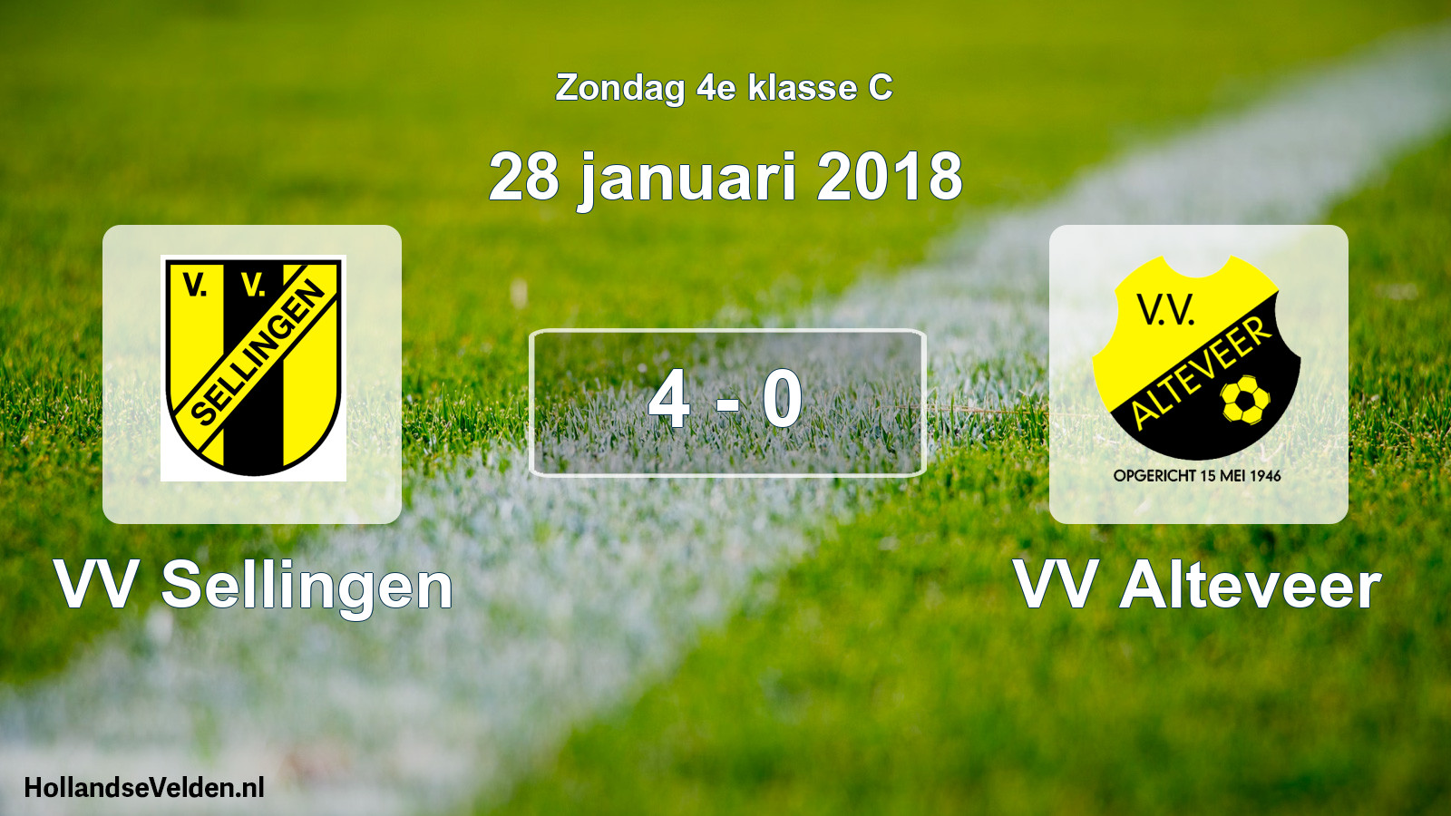 Total number of matches played: VV Sellingen - VV Alteveer 4 - 0 (28 January 2018)