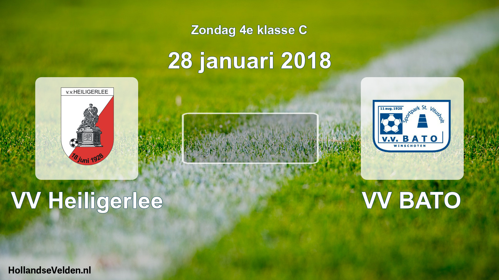 Scheduled Match: VV Heiligerlee - VV BATO (28 January 2018)