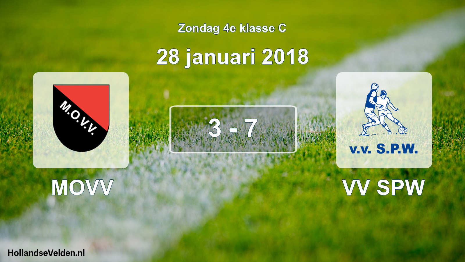 Total number of matches played: MOVV - VV SPW 3 - 7 (28 January 2018)