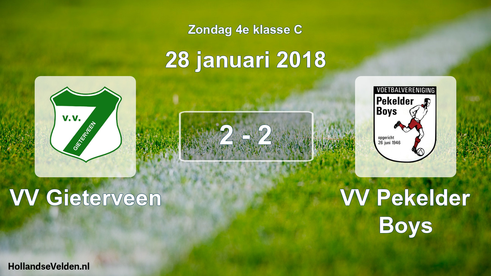 Total number of matches played: VV Gieterveen - VV Pekelder Boys 2 - 2 (28 January 2018)
