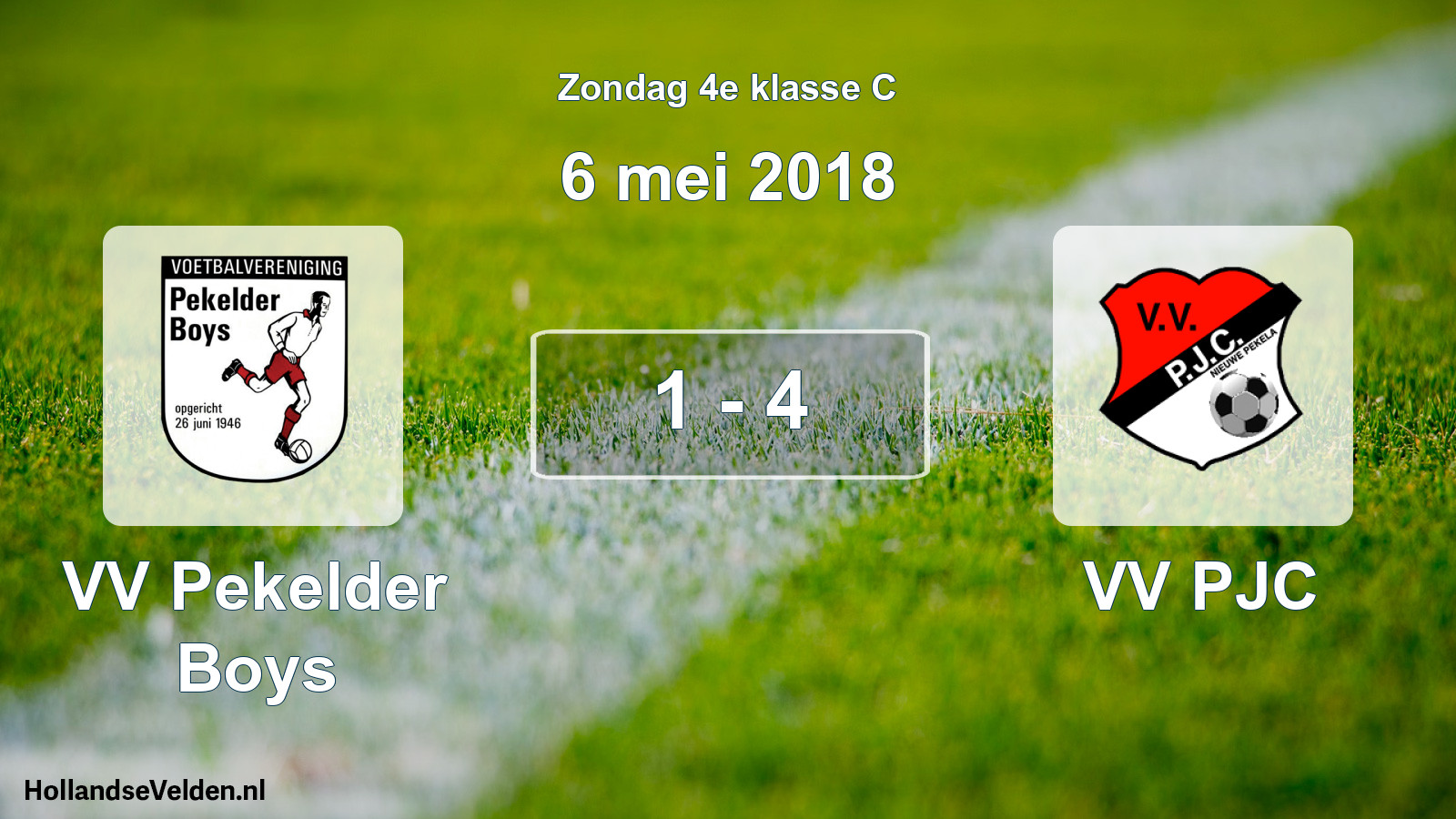 Total number of matches played: VV Pekelder Boys - VV PJC 1 - 4 (6 May 2018)