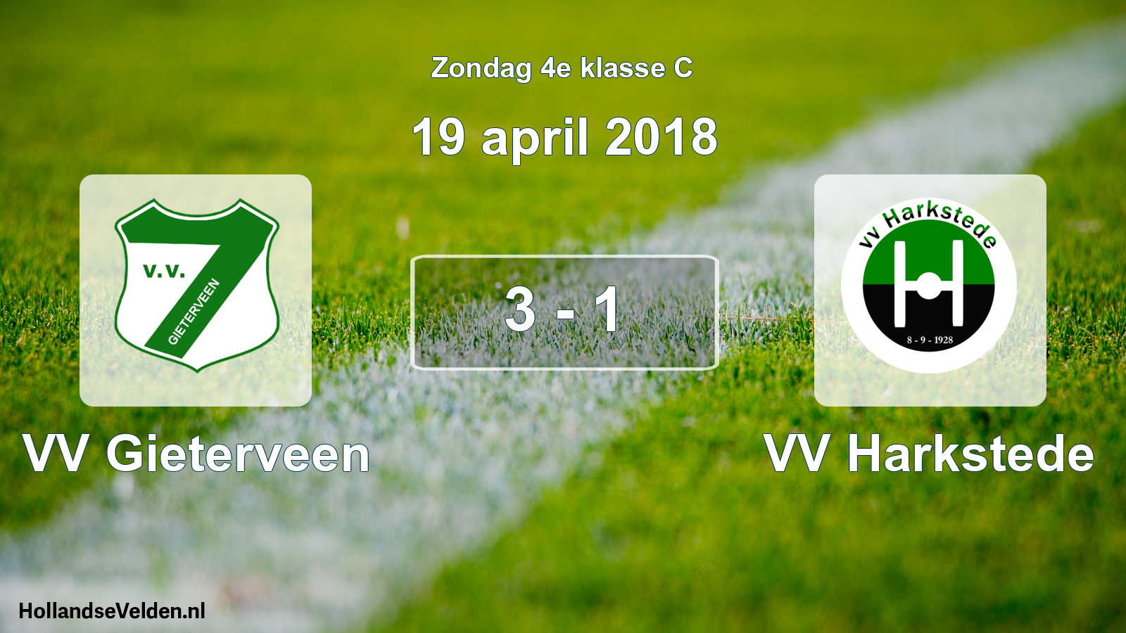Total number of matches played: VV Gieterveen - VV Harkstede 3 - 1 (19 April 2018)
