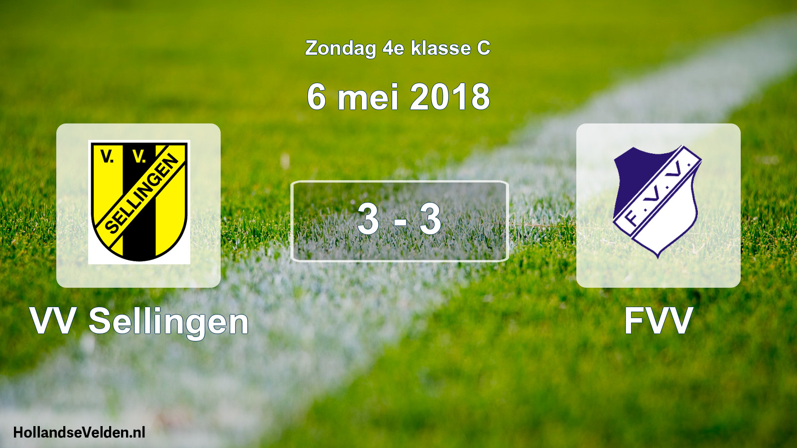Total number of matches played: VV Sellingen - FVV 3 - 3 (6 May 2018)